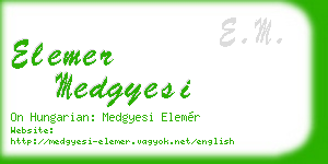 elemer medgyesi business card