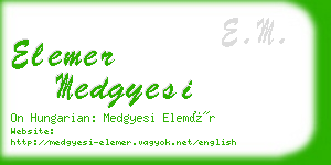 elemer medgyesi business card